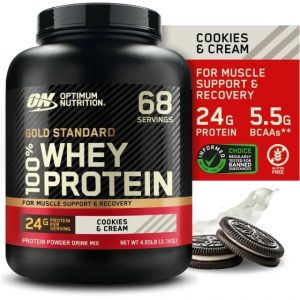 پودر پروتئین وی Gold Standard 100% Whey اپتیموم نوتریشن با طعم کوکی و خامه
